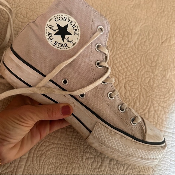Converse Chuck Taylor Platform High Tops Lavender Purple Canvas Y2K Size 8.5 - Picture 3 of 16